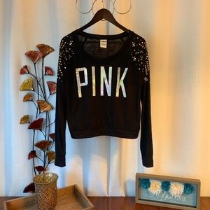 PINK Victoria's Secret Bejeweled Long Sleeve Tee